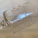Duo of cut glass fish candle holders