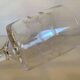 Pair of fish-shaped cut glass candlesticks