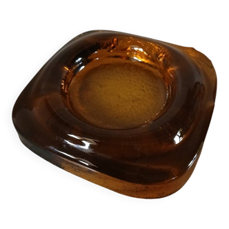 Vintage amber glass ashtray