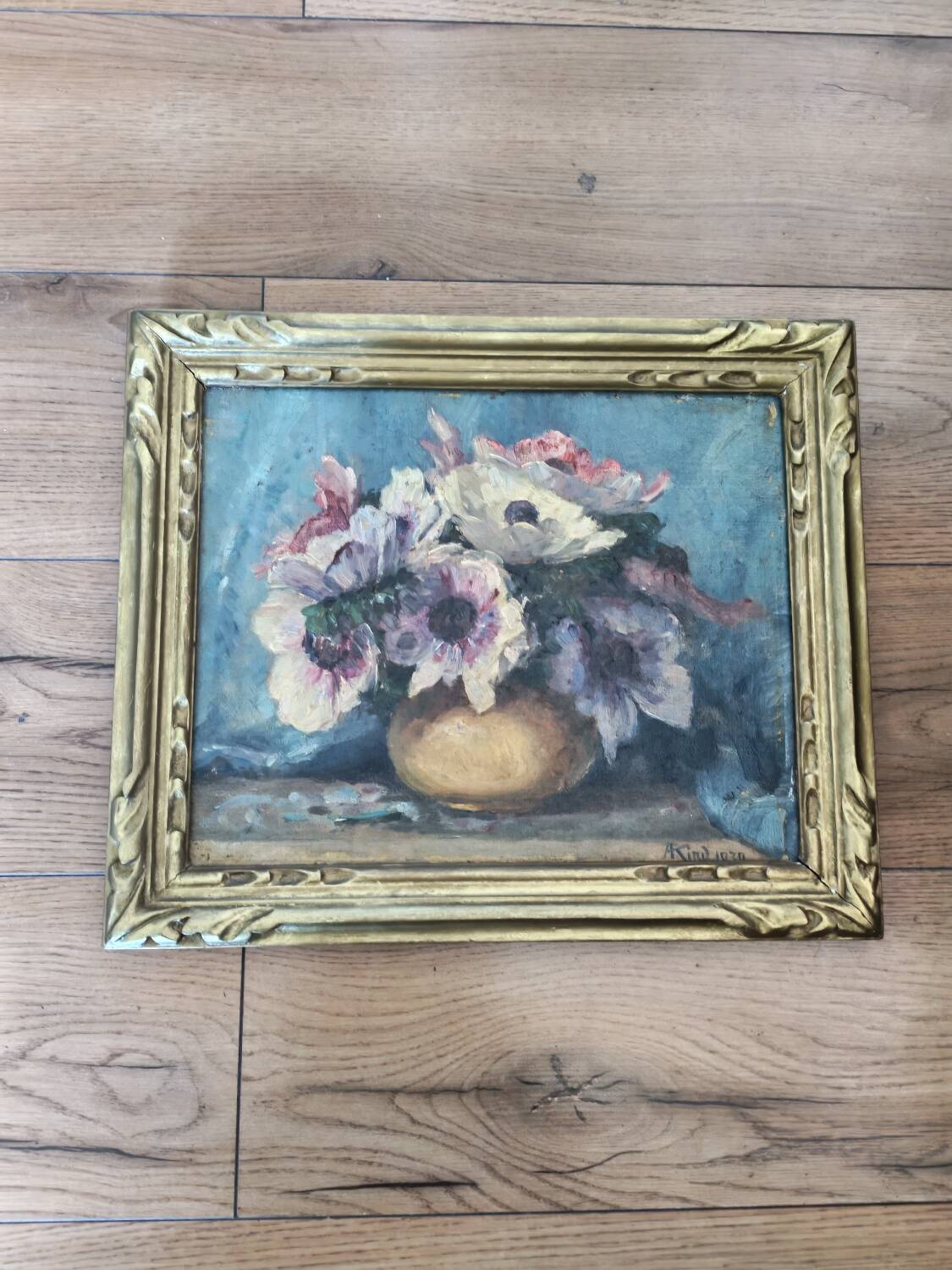 Oil painting on canvas by Auguste Kind