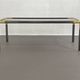 Gunmetal gold metal and smoked glass coffee table from the 70s