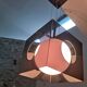 Lampe suspendue design plexiglas fumé 1990s