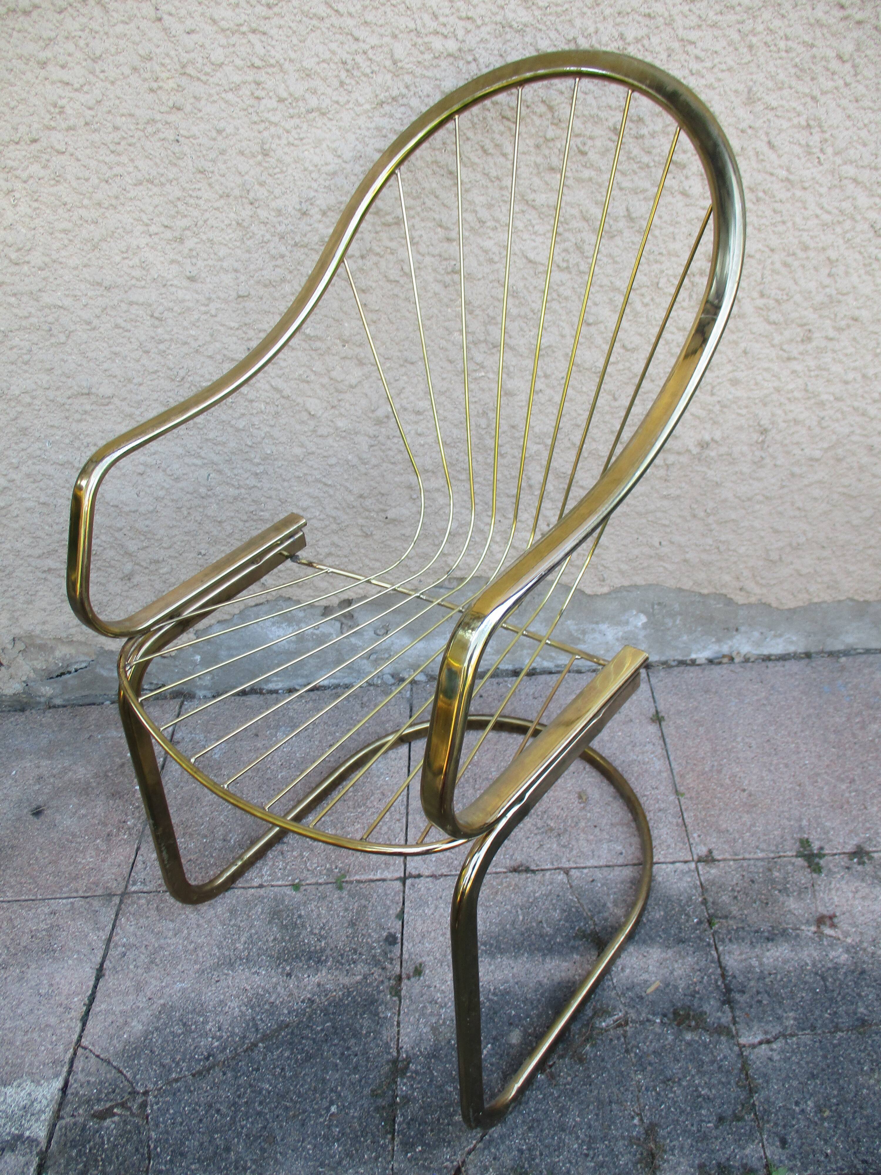 70s gold metal armchair