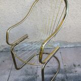 70s gold metal armchair