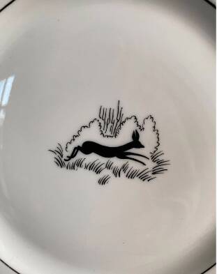 6 dessert plates in Limoges porcelain - Manufacture A. Vignaud