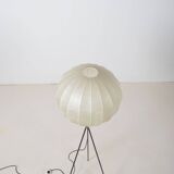 Vintage cocoon tripod floor lamp with brass accents, 1960s