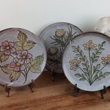 Lot de 3 assiettes vintages en grés