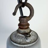 Industrial British Grey Enamel Factory Pendant Lamp, 1960s