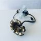 Vintage brass and glass flower lamp
