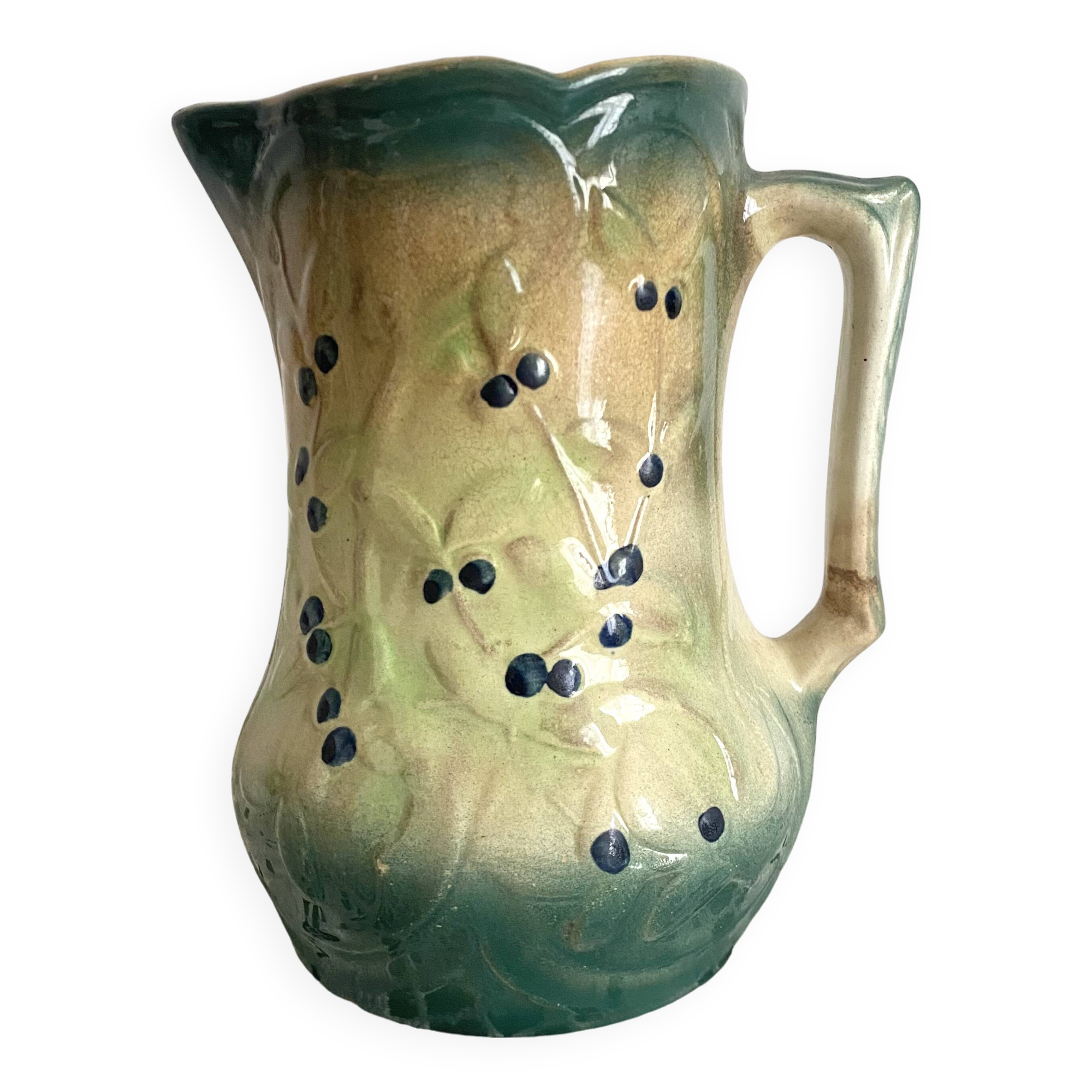 Castres earthenware slip pitcher, late 19th century