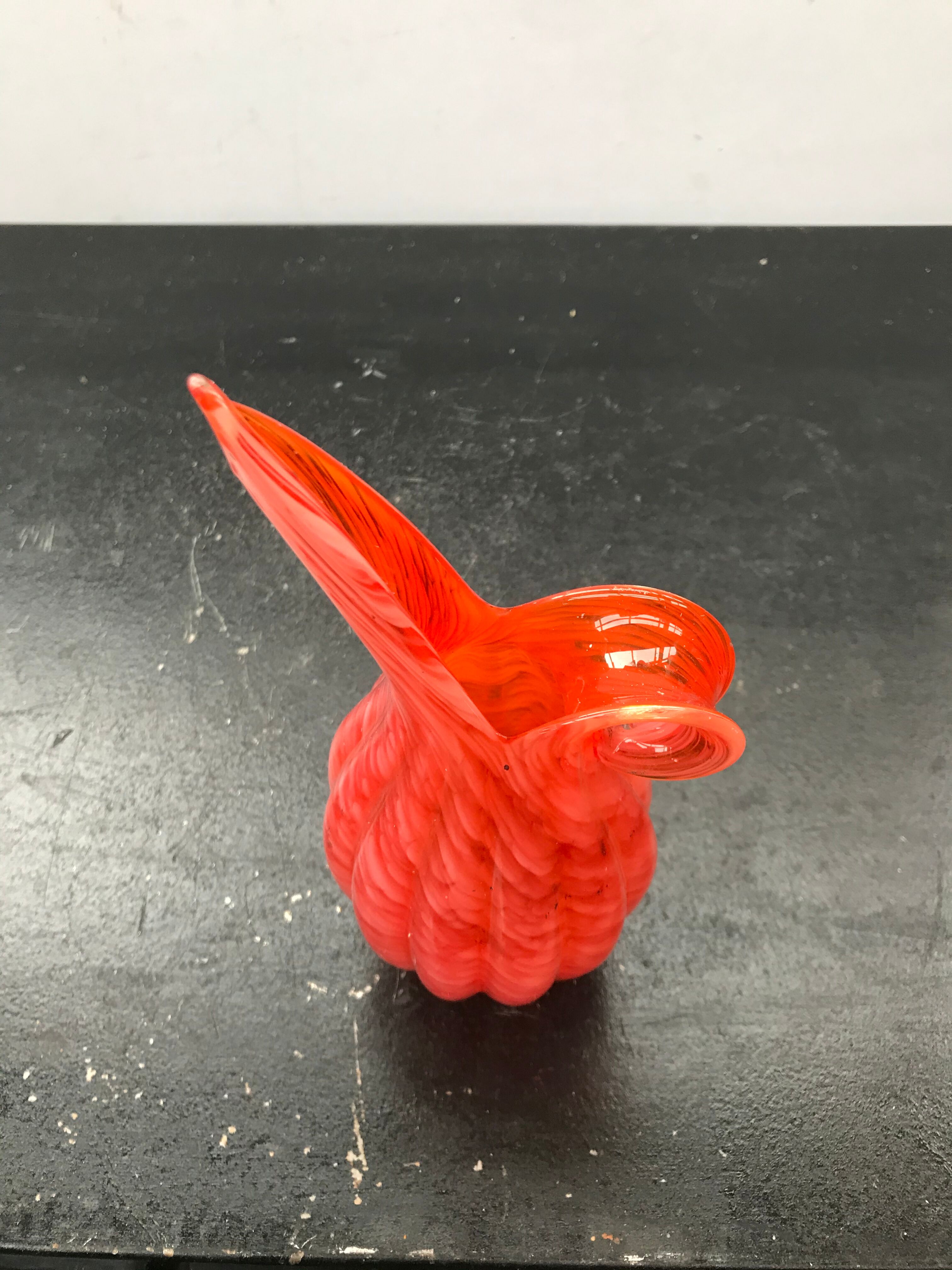 Former Murano glass multi-layered orange glass - vintage white