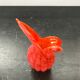 Pichet Murano verre soufflé multicouche orange & blanc vintage