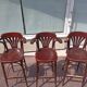 Lot de 3 tabouret de bar bistrot - bois - vintage