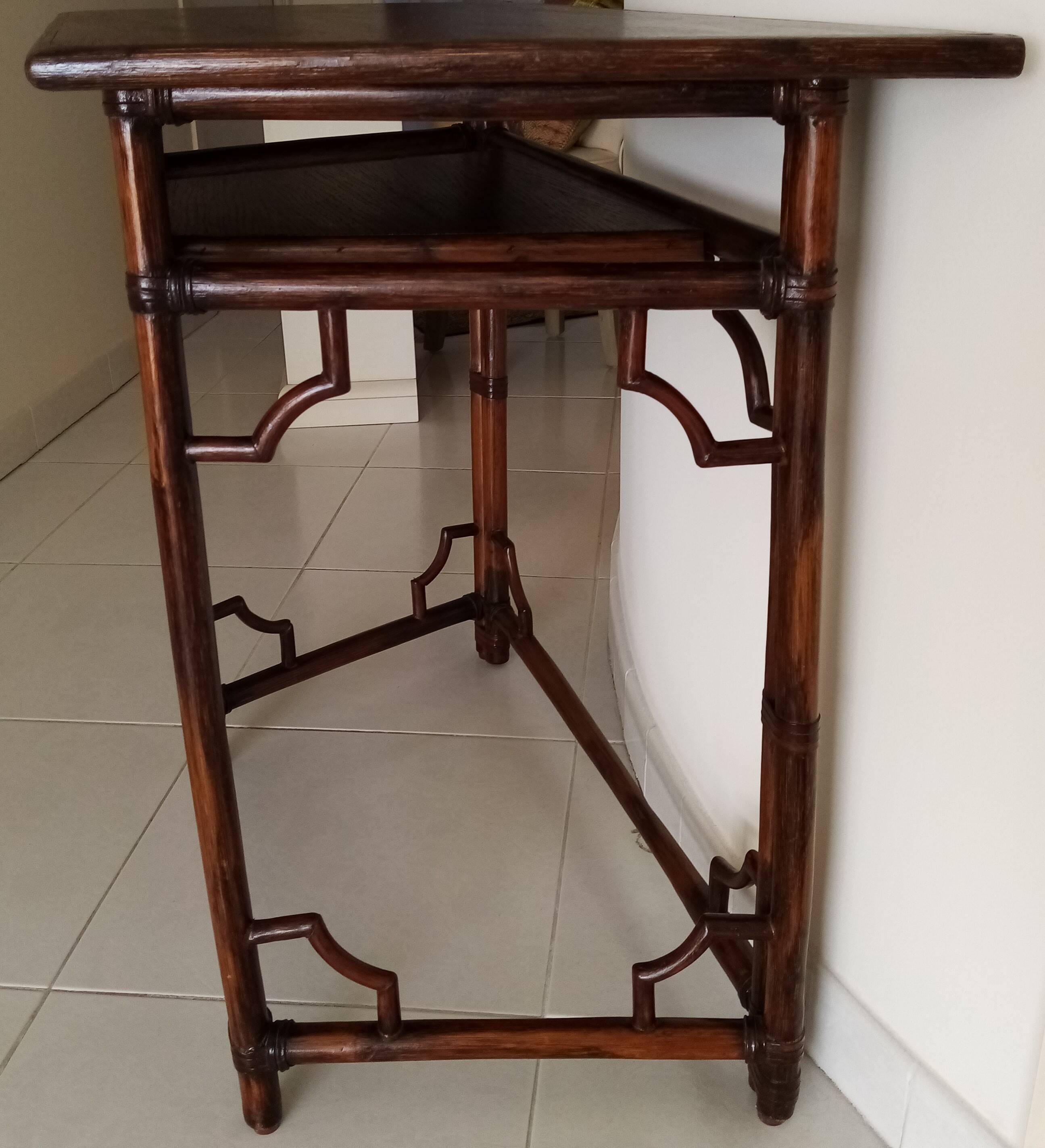 Trapezoidal shaped console made of Philippine canes