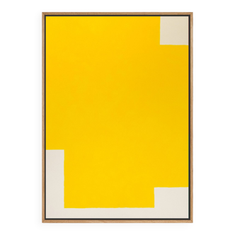 Original abstract painting, lemon yellow