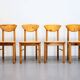Set van 4 vintage eetkamerstoelen grenen