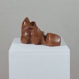 Sculpture en marbre artisanale de forme organique vintage