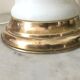 Vintage opaline and brass mushroom lamp