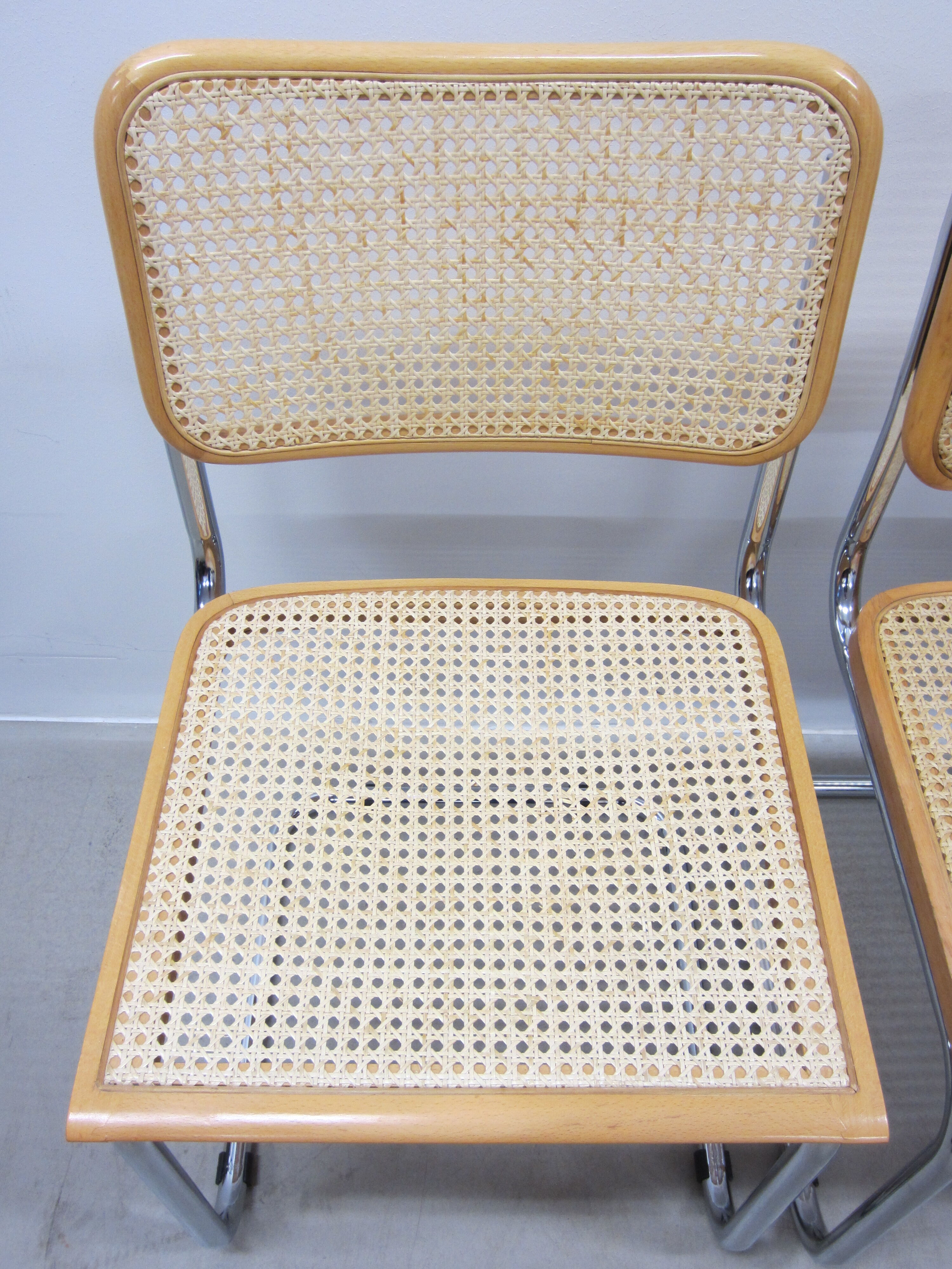 Series of 4 Cesca B32 chairs by Marcel Breuer