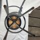 Industrial stool seat dark grey leather