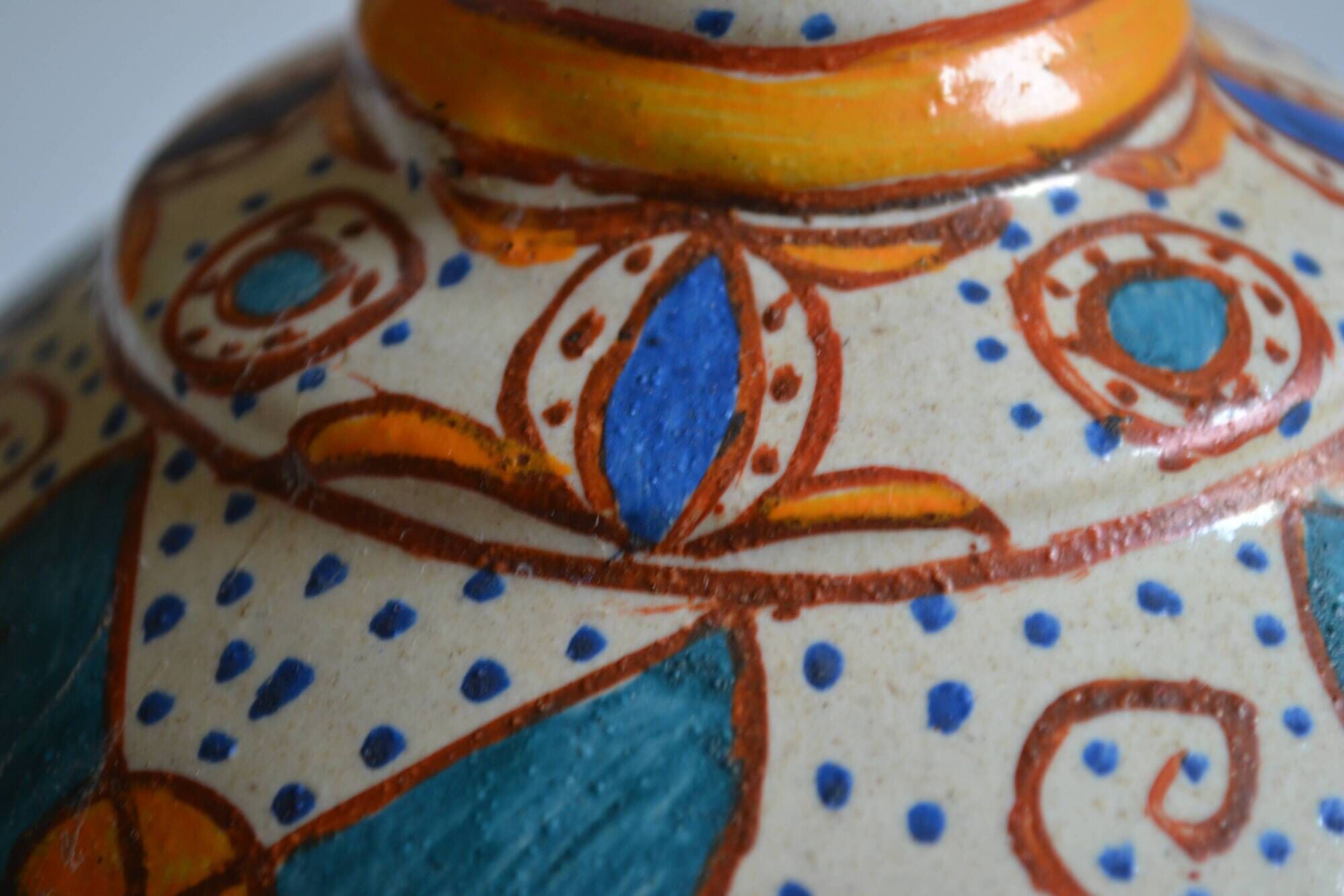 Antique ceramic lamp base Morocco Fez