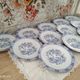 Set of 12 Bavaria porcelain dessert plates model China Blau
