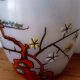 frosted glass cookie bucket with Japanese decoration. Art Nouveau