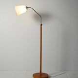 Lampadaire scandinave de style Mid-Century en chêne et métal