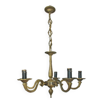 5-branch solid brass chandelier