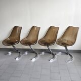 Set of 4 vintage Eurosteel chairs from the 1970s