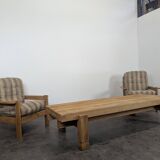 Large coffee table in solid pine, Swiss made