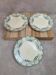 Set of 3 antique flat plates made of ironstone from the Debray Establishments, Clichy service.