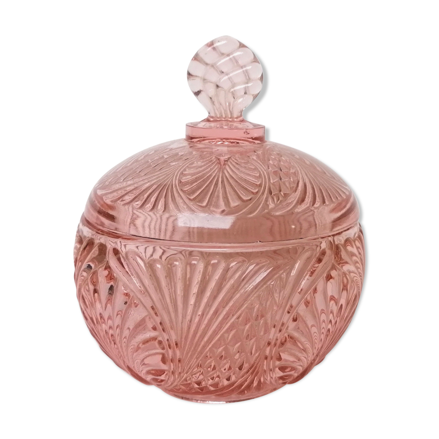 Glass sugar bonbonnière crystal Portieux