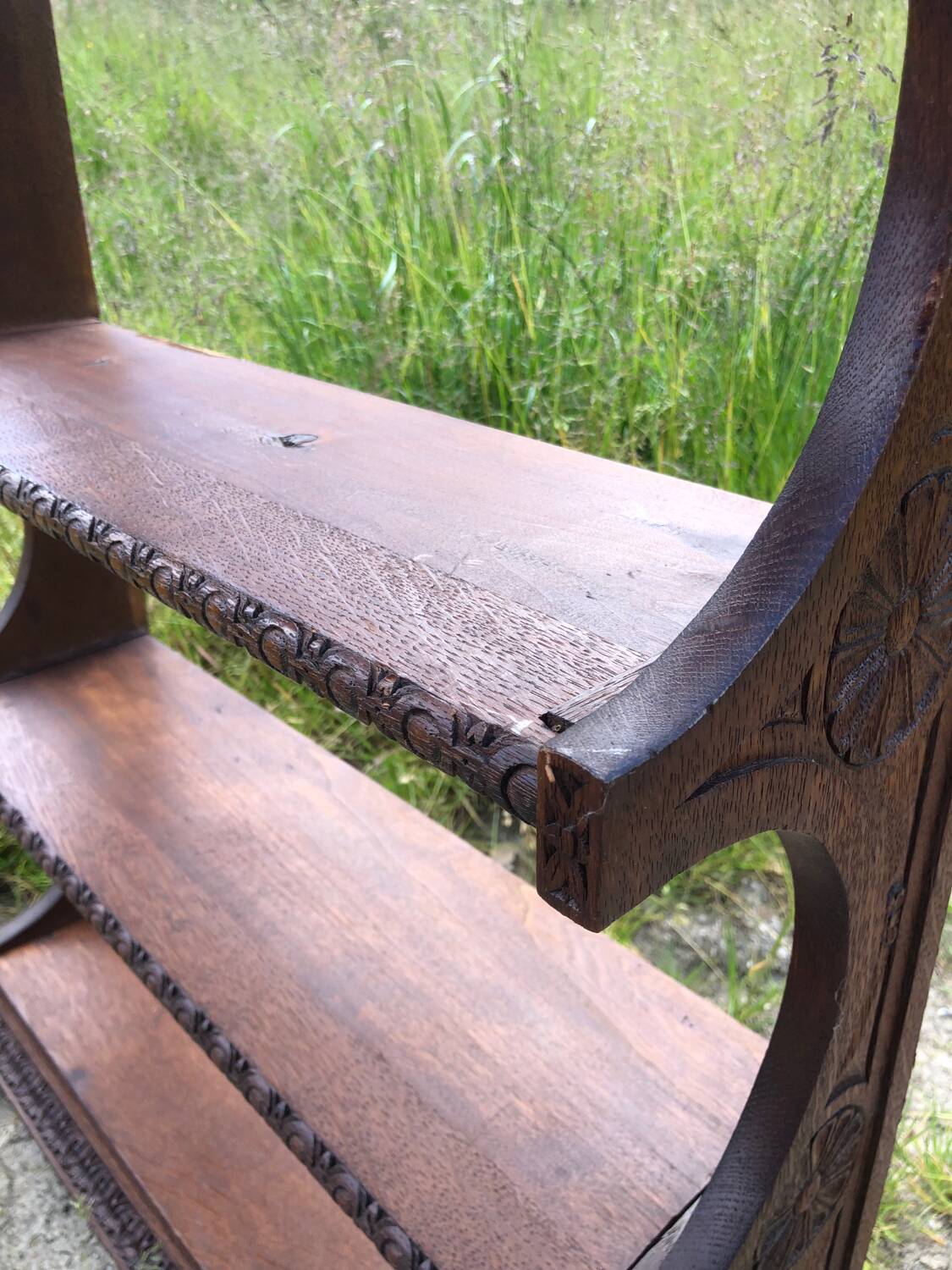 Old rustic wall shelf