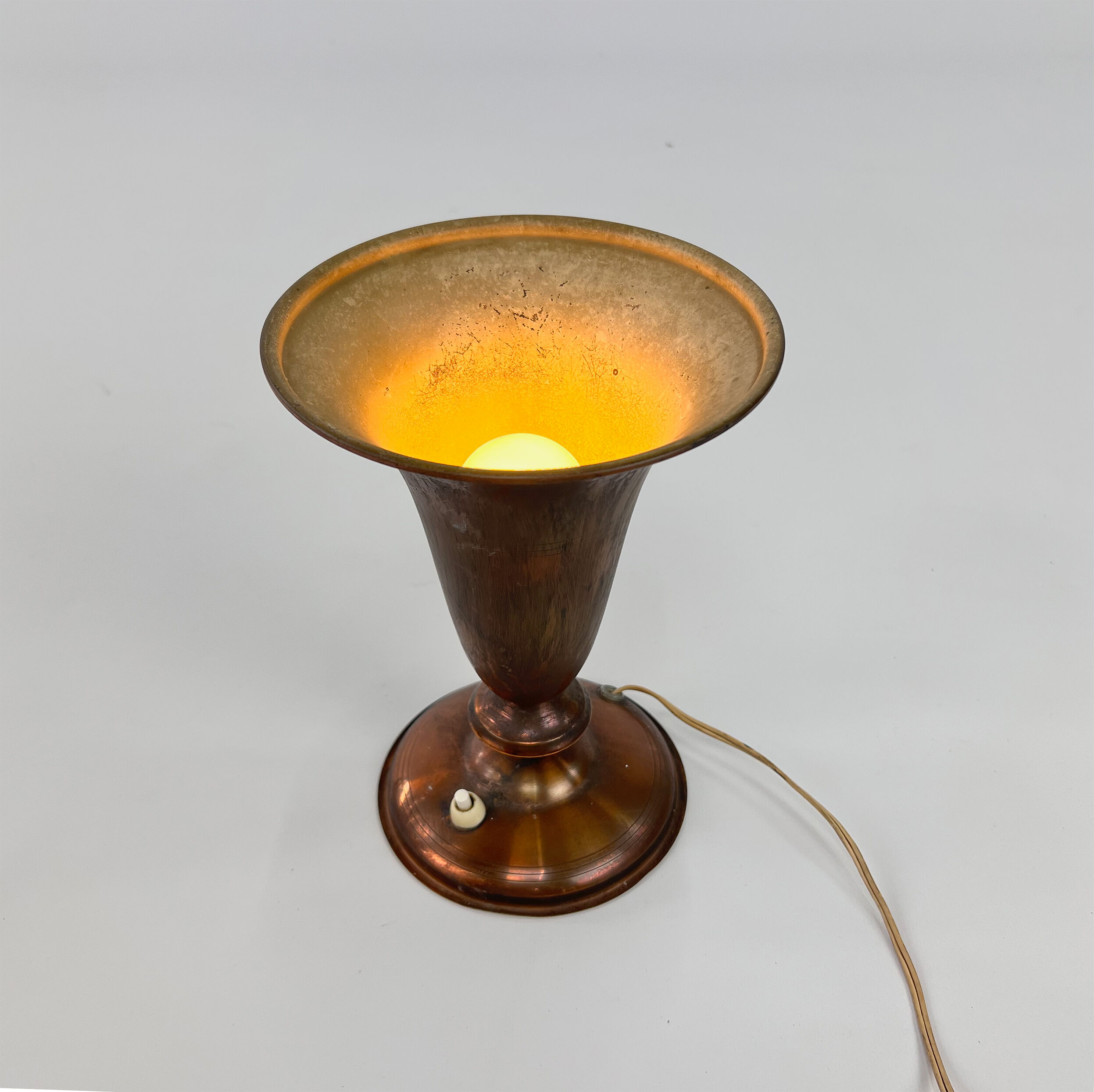 Copper chalice lamp 1950