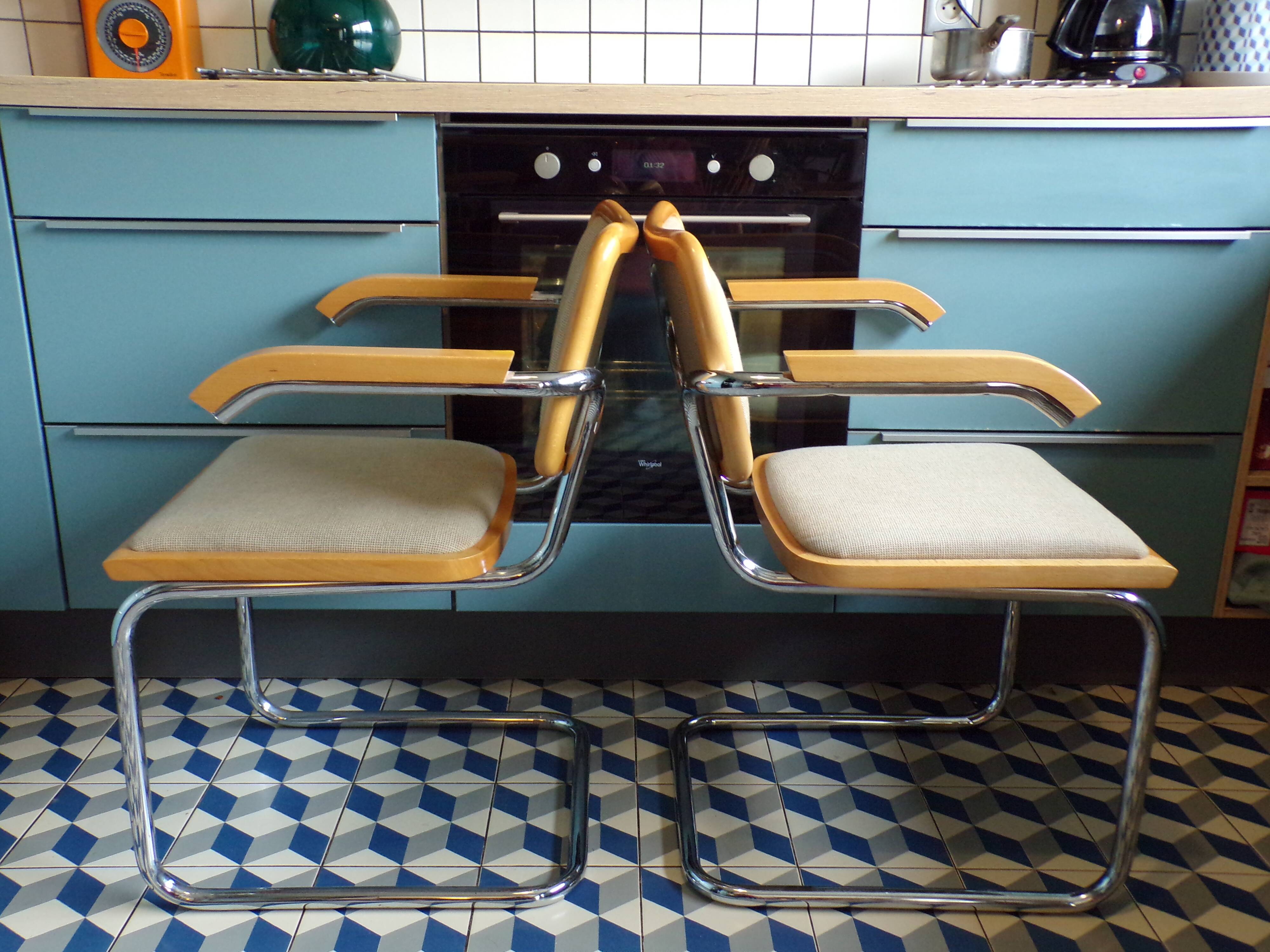 Pair of B64 Cesca Breuer armchairs