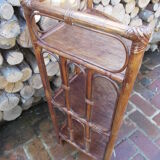 Vintage rattan corner shelf