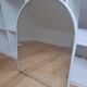Arch mirror in white tubular steel frame from the 80s