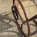 Rocking chair wood and canage seventies