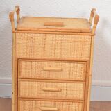 Small rattan chest of drawers