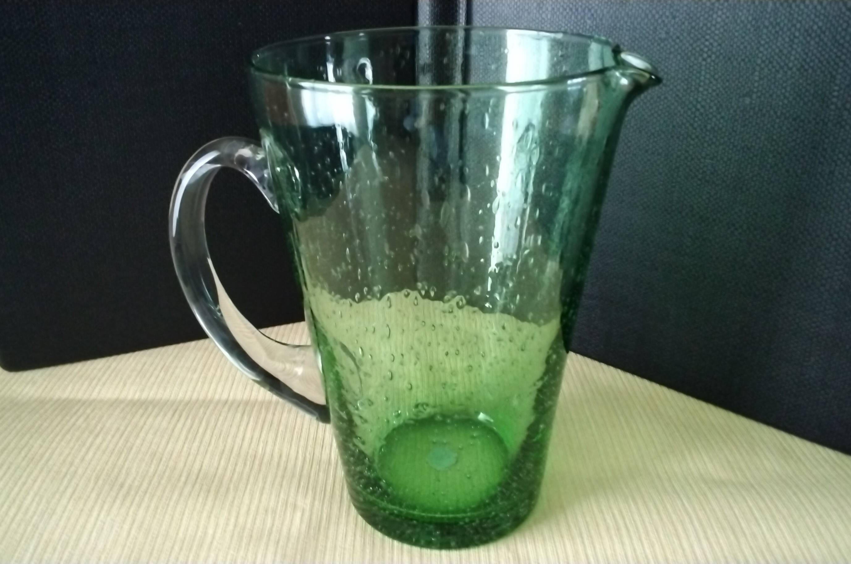 Water carafe, bubbled glass jug