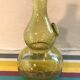 Pair Old Bottle BIOT Yellow Bullized Blown Glass - Bouchon