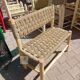 Moroccan Wooden Bench with Palm Leaf Cord Entryway and Living Room Boh