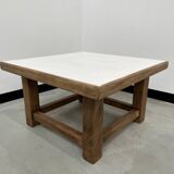 Modernist square coffee table in oak