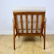 PRL armchair "Stefan" wooden beech vintage beige boucle - darker wood