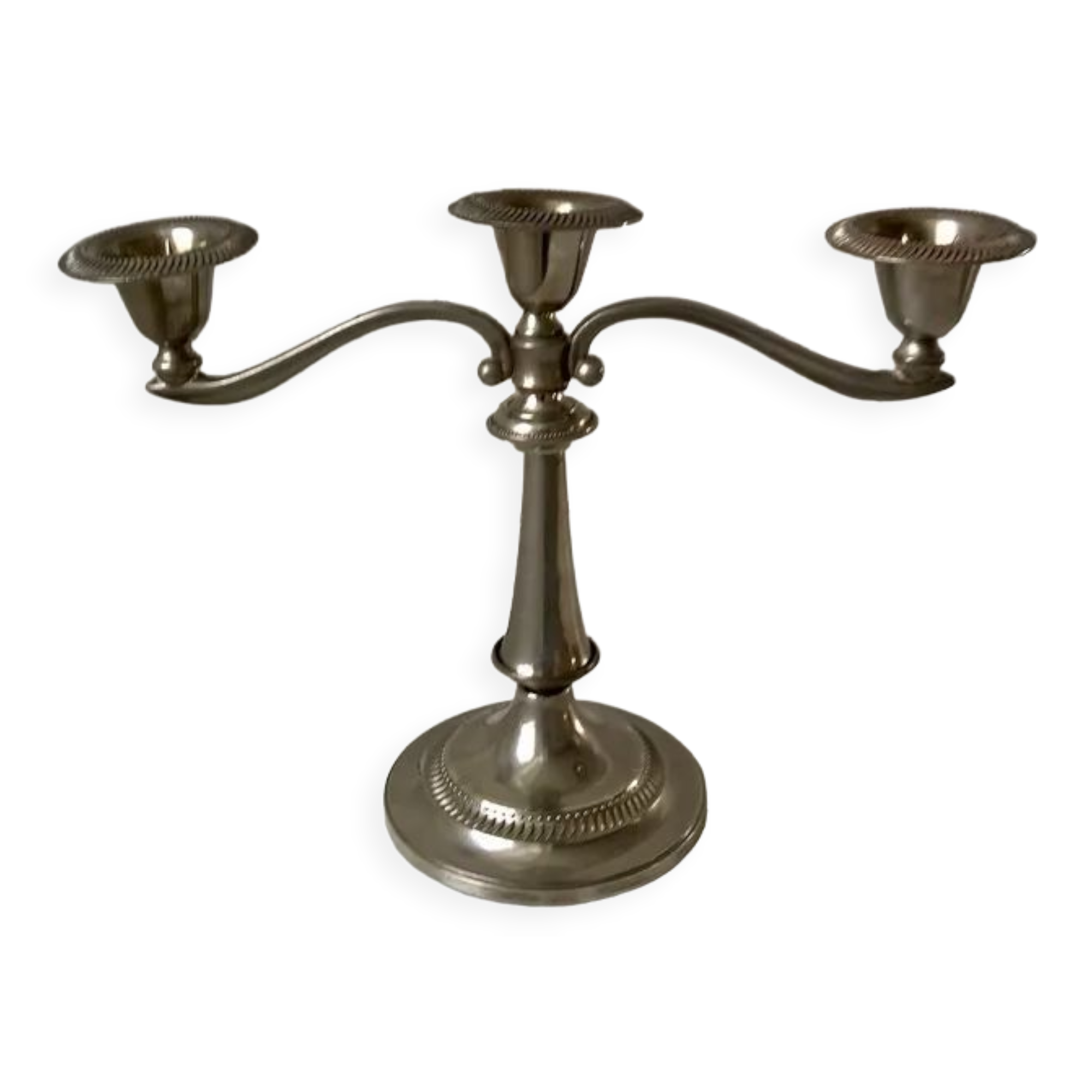 Silver brass chandelier 50s