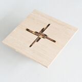 Paul Kingma artwork coffee table in travertine, The Netherlands, 1980