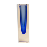 Blue "Square" vase by Flavio Poli for Seguso 60's