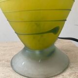 Vintage glass paste lamp with handkerchief neck