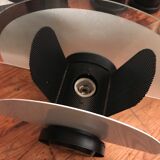 Pair of glass and metal wall lamps, Italy 1980